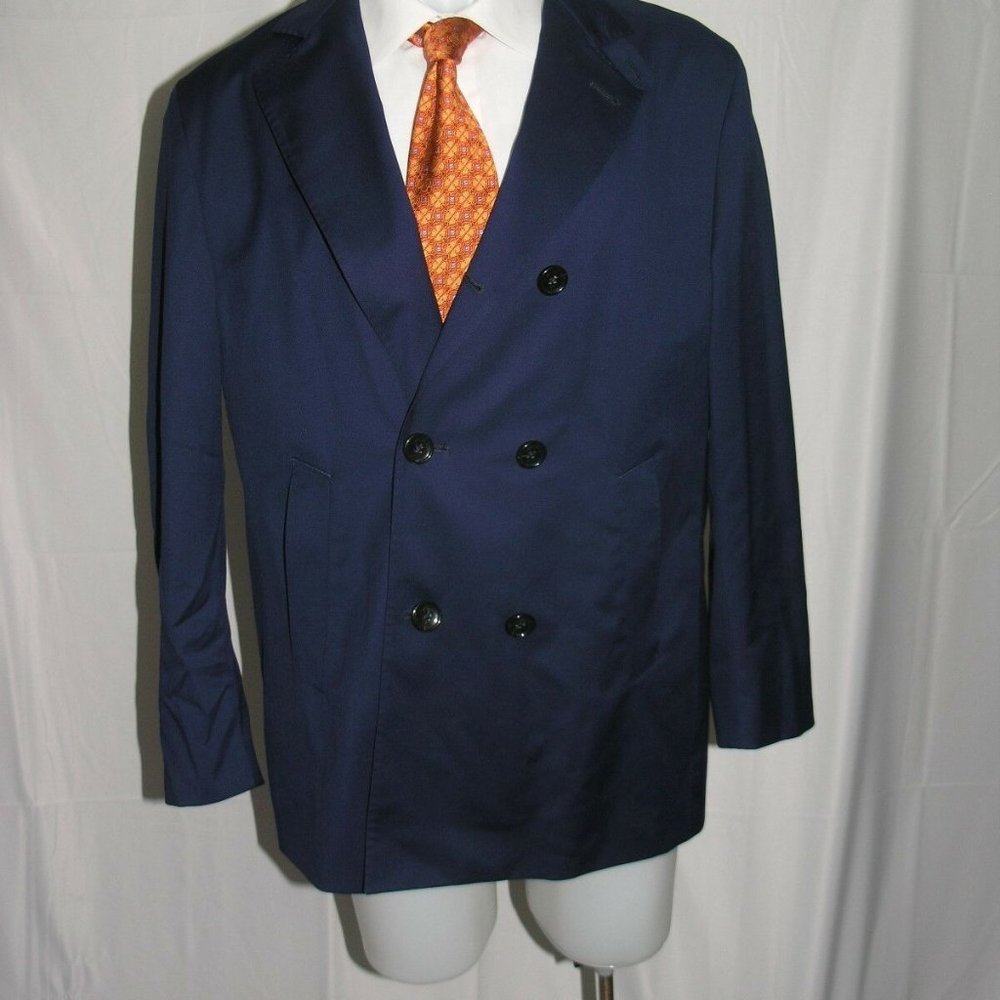 Montecore Lightweight Wool Solid Blue Double Brea… - image 2